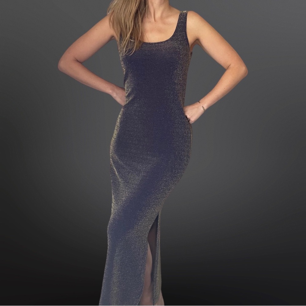 VINTAGE 1990s lurex column dress